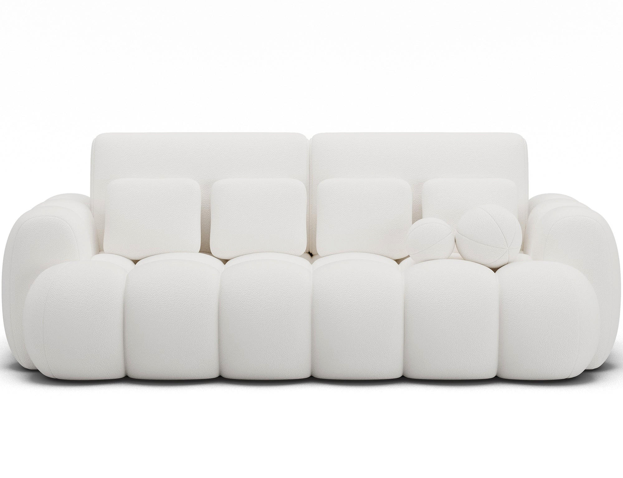 SCHLAFSOFA COTONN 256 cm – Modernes 3-Sitzer Sofa mit Schlaffunktion, Bettkasten und Dekokissen - Weiß, Kunststoff (256/119/105cm) - Wohnideebilder