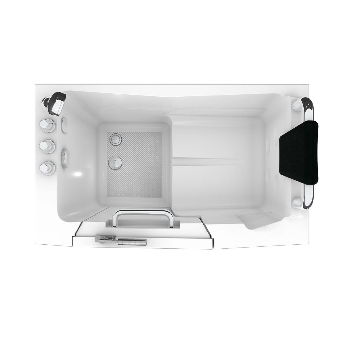 SENIORENWANNE S08-TH-B-R Weiß 110x68 - Weiß, Glas/Kunststoff (68/114/110cm) - AcquaVapore by Sandra Jentho