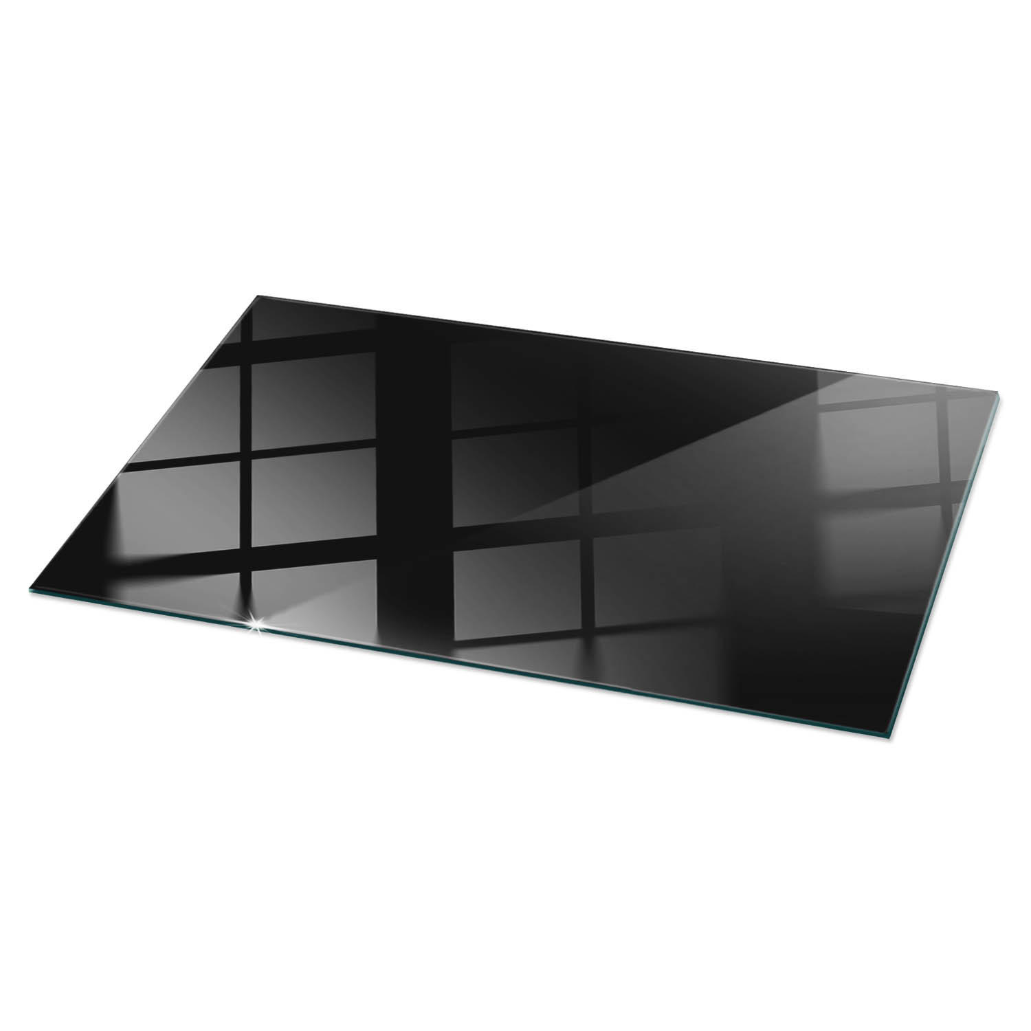 TISCHPLATTE 100x50 cm Glatte Schwarze Oberfläche - Schwarz Hochglanz/Schwarz, Glas (100/50/0.4cm) - TULUP