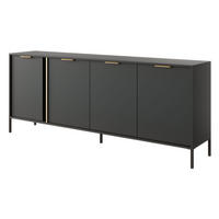 SIDEBOARD Lars anthrazit / gold 202,9 / 39,5 / 81,4 cm - Anthrazit/Grau, Holz/Holzwerkstoff (202.9/81.4/39.5cm) - Feldmann-Wohnen