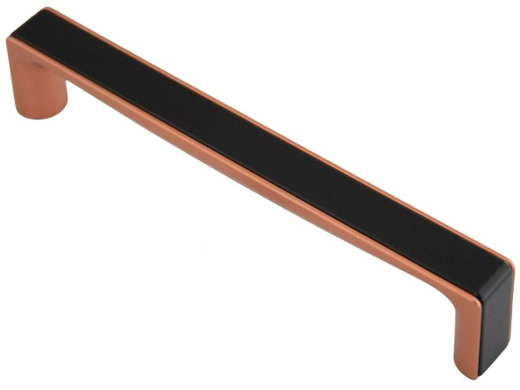 MÖBELGRIFF BA 160mm Küchengriff Kupfer & Schwarz BiColor Schrankgriff modern - Schwarz, Metall (1.8/3.4/17cm)