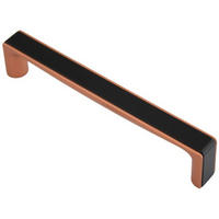 MÖBELGRIFF BA 160mm Küchengriff Kupfer & Schwarz BiColor Schrankgriff modern - Schwarz, Metall (1.8/3.4/17cm)