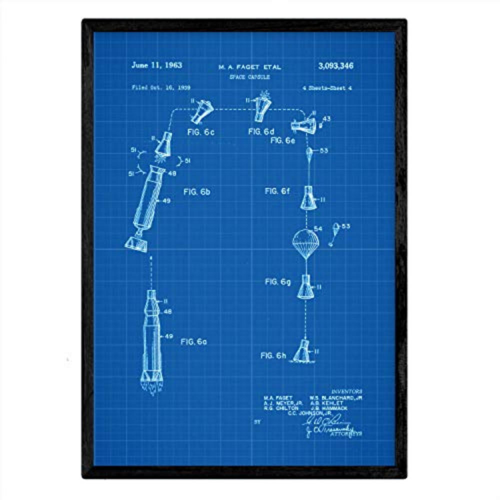 POSTER Raumkapsel Patent A3 Rahmenlos - Klar, Papier (29.7/5/42cm) - Nacnic