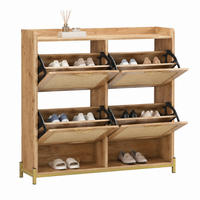SCHUHSCHRANK platzsparend 108,5 x 24 x 100 cm MDF Holzfarbe - Zwetschgeholzfarben, Holz (24/100/108.5cm) - Beauniv