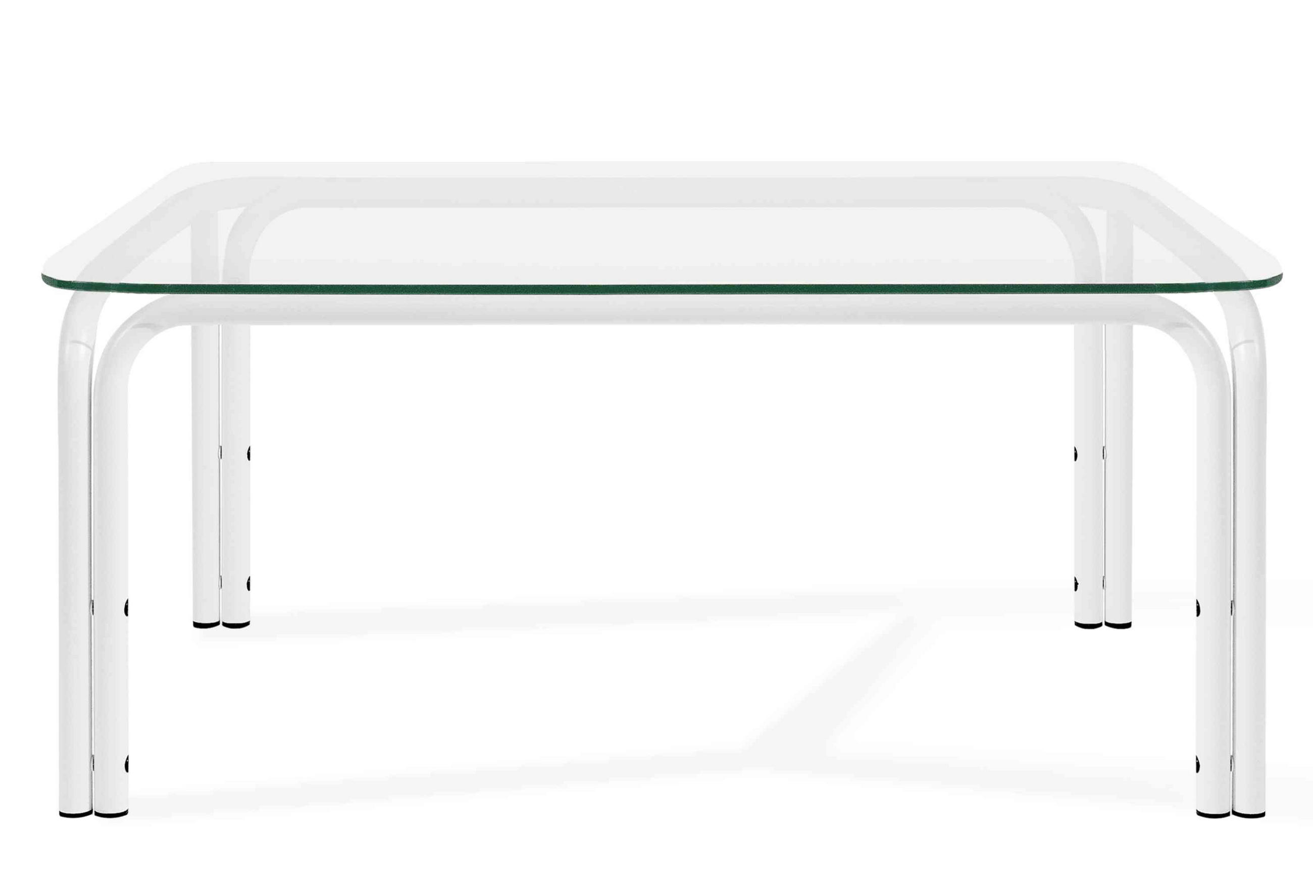 GARTENTISCH RAMBE Stahlrahmen, LOFT, Weiß - Weiß, Glas/Metall (65/95/41.5cm) - KONSIMO®