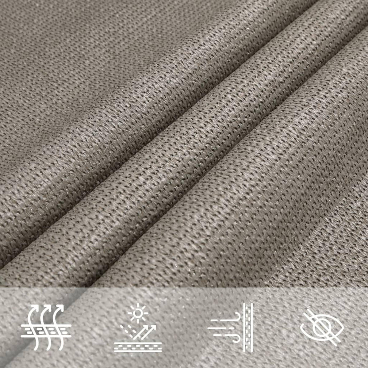 SONNENSEGEL 160 G/M² Rechteckig Hellgrau 3/6 M Hdpe - Grau, Kunststoff (300/600cm) - vidaXL