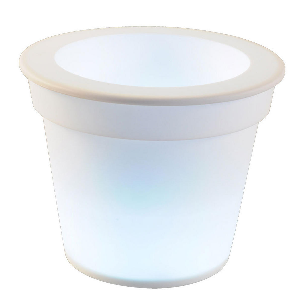 LED AUSSENLEUCHTE Blumentopf Weiß satiniert - Weiß, Kunststoff (17/17/19cm)