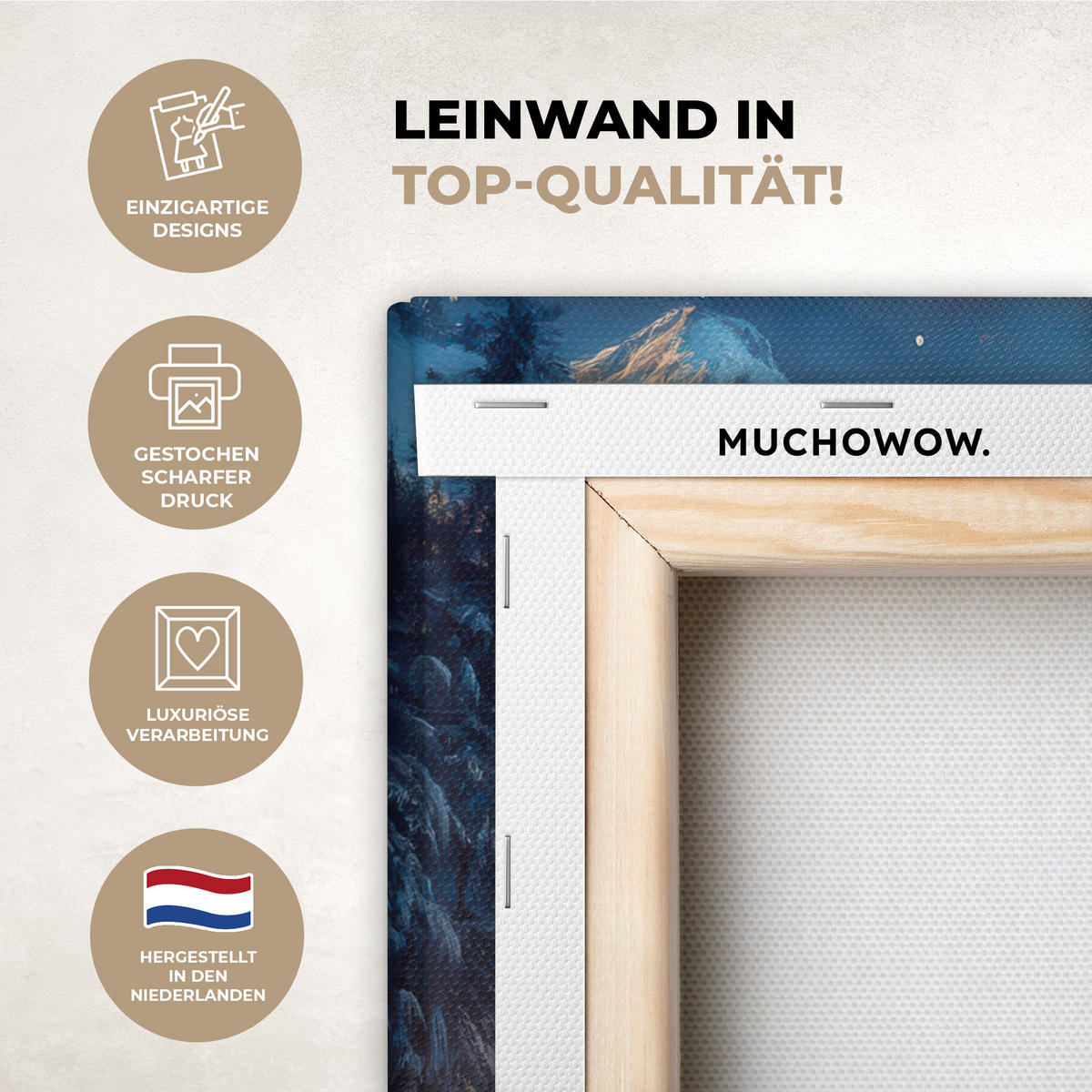 LEINWANDBILD Zug - Weihnachten - Schnee - Weihnachtszug 20x20 cm - Anthrazit, Textil (20/20cm) - MuchoWow