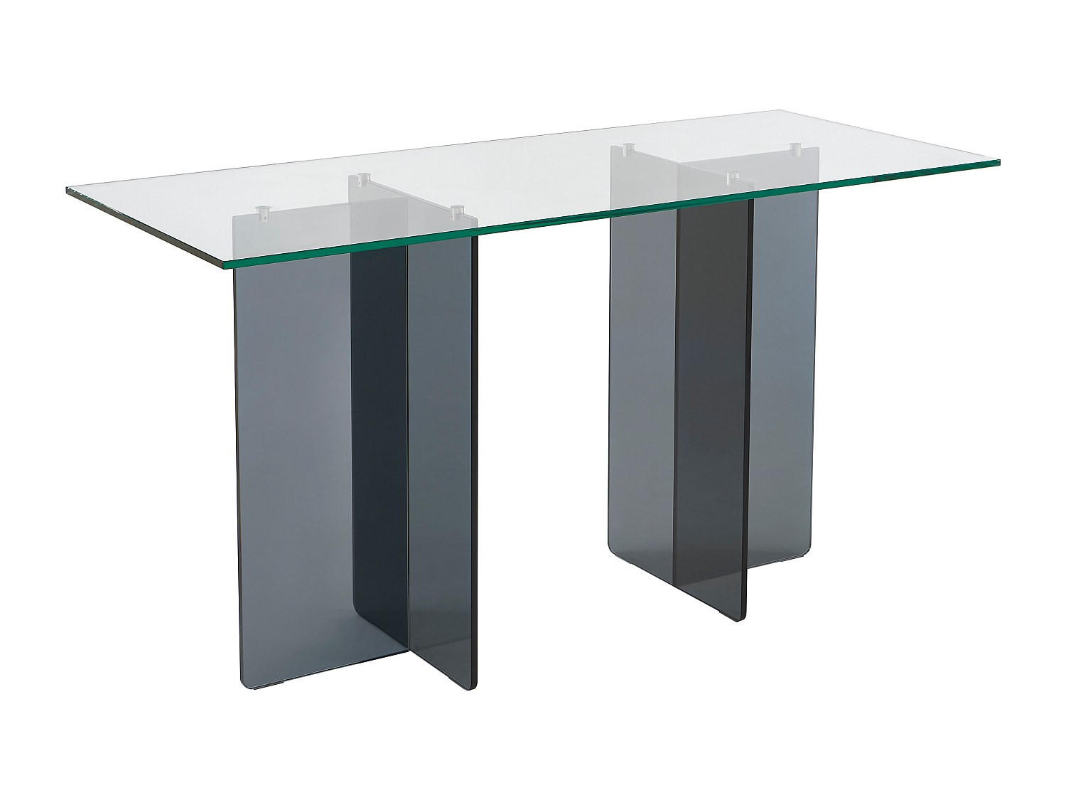 SCHREIBTISCH - Sicherheitsglas - Transparent & Anthrazit - BYLENA - Transparent, Glas (140/60/75cm) - Vente-Unique