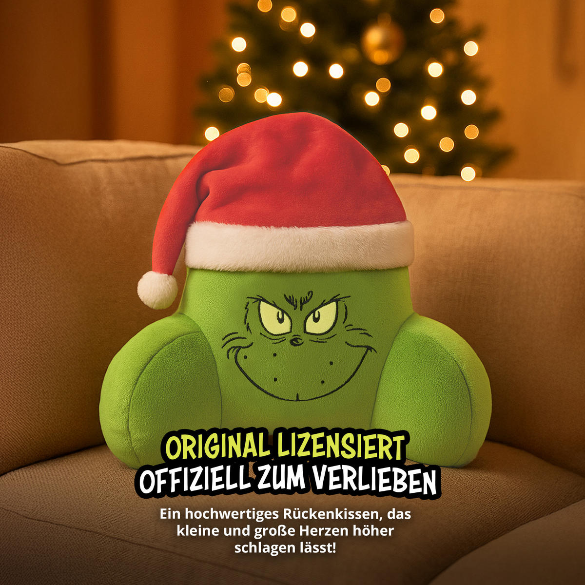 NACKENKISSEN The Grinch Grün 40 x 38 cm - Grün, Textil (40/38cm) - United Labels