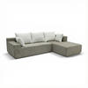 ECKSOFA Luna Sand Weiß 3-Sitzer Rechts - Beige, Textil (267/175cm) - COCO Living