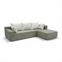 ECKSOFA Luna Sand Weiß 3-Sitzer Rechts - Beige, Textil (267/175cm) - COCO Living