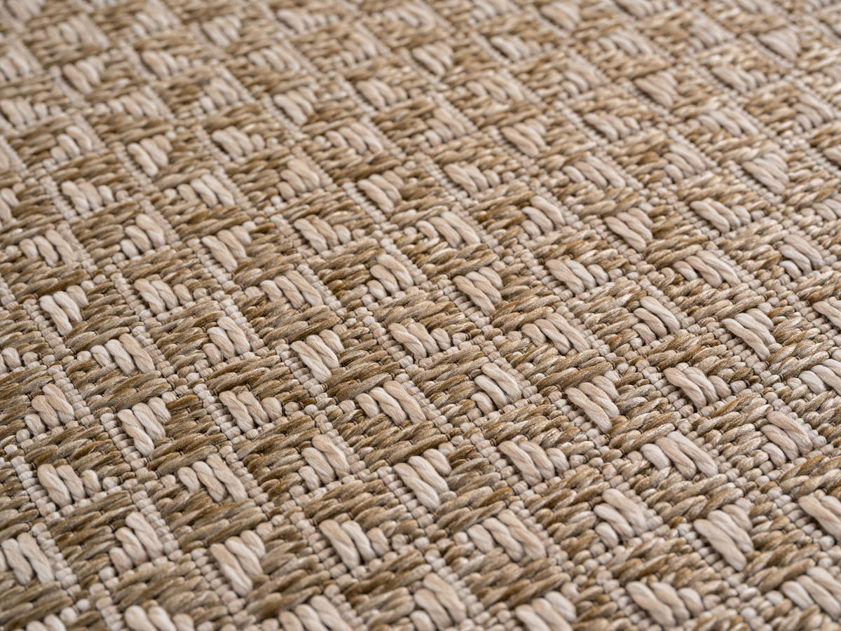 TEPPICH In-/Outdoor Flachgewebe Unidesign Polypropylen Terrasse Beige Rechteckig 120x170 - Beige, Textil (120/170cm) - KADIMA DESIGN