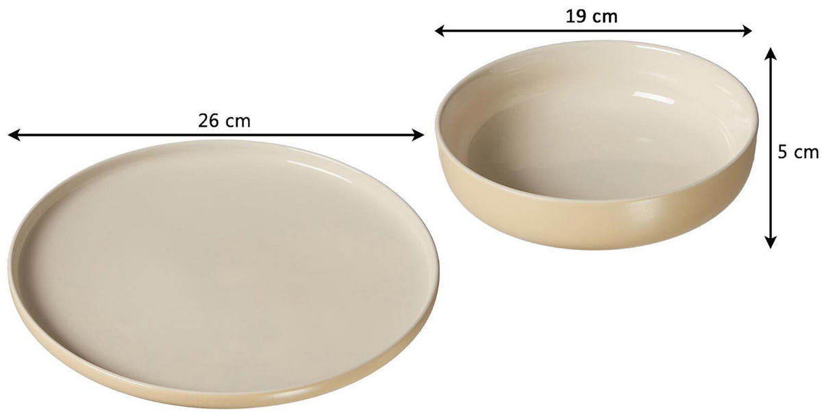 TAFELSERVICE Jasper vanille 8er Set - Gelb, Keramik (1/1/1cm) - Ritzenhoff Breker