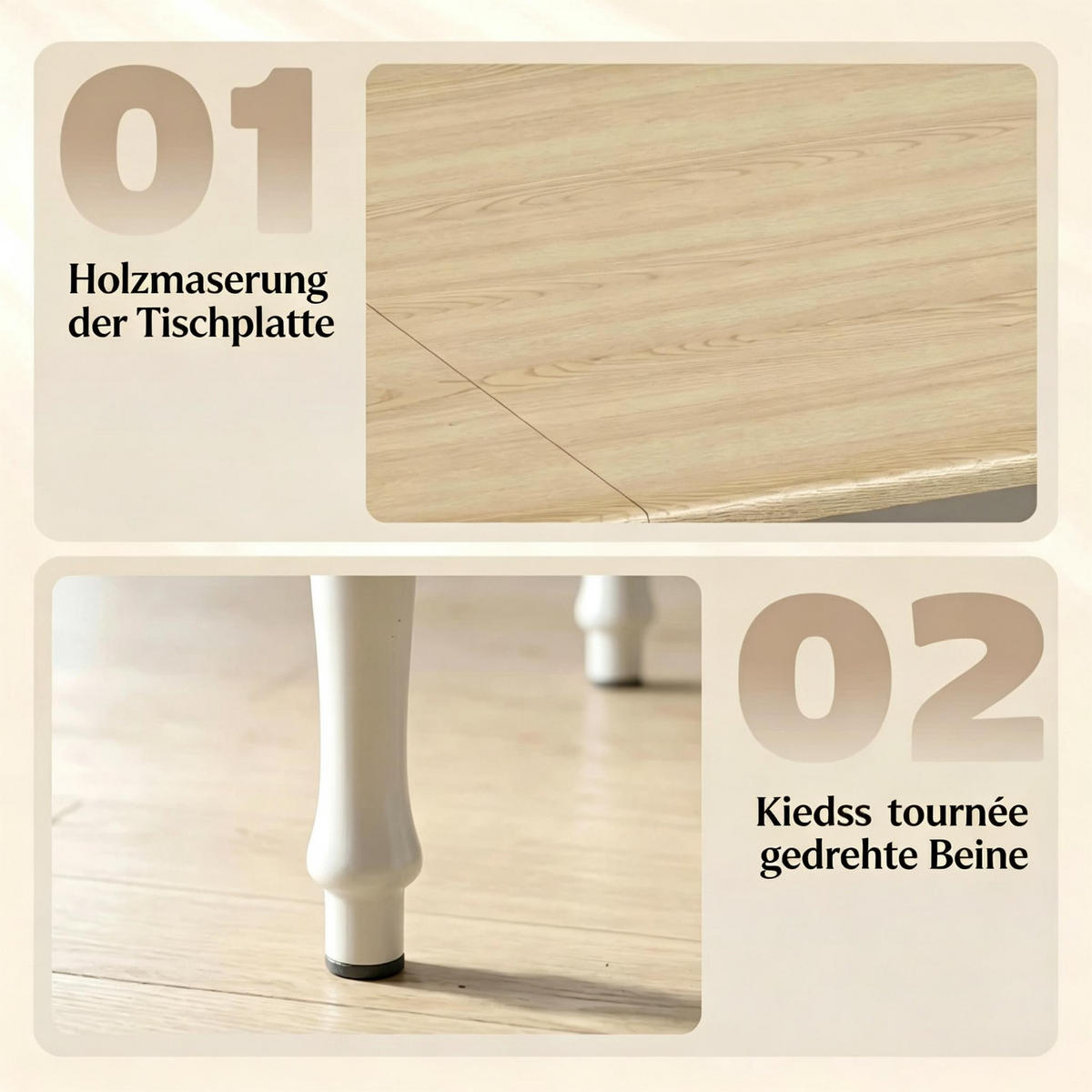 KLAPPTISCH 74-134/80/75 cm mit Stahlfüßen DE-39952 Natur - Eichefarben, Holzwerkstoff (80/134/75cm) - ComfortXL