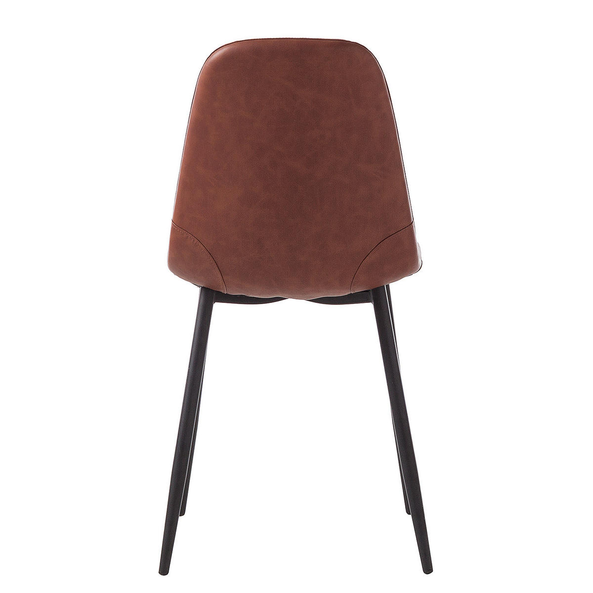 POLSTERSTUHL - Metall / Kunstleder - Vintage Braun / Schwarz - Schwarz/Braun, Kunststoff/Metall (44/87/52cm) - home24
