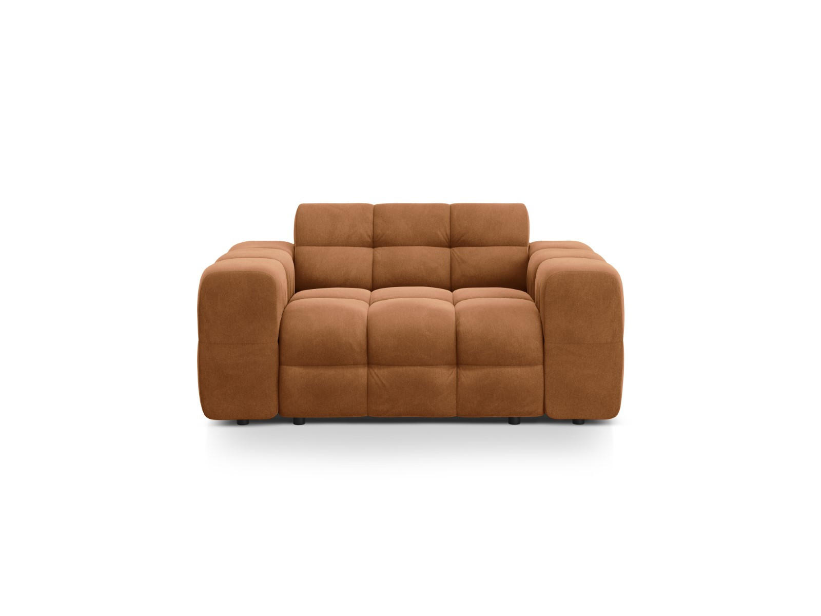 SOFA Kendal aus Samt kamel 2 Sitzplätze - Hellbraun, Textil (156/79/103cm) - Micadoni