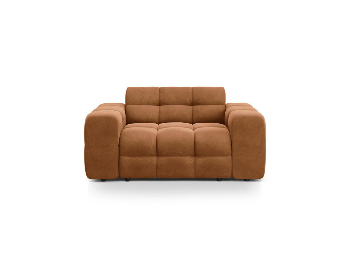 SOFA Kendal aus Samt kamel 2 Sitzplätze - Hellbraun, Textil (156/79/103cm) - Micadoni