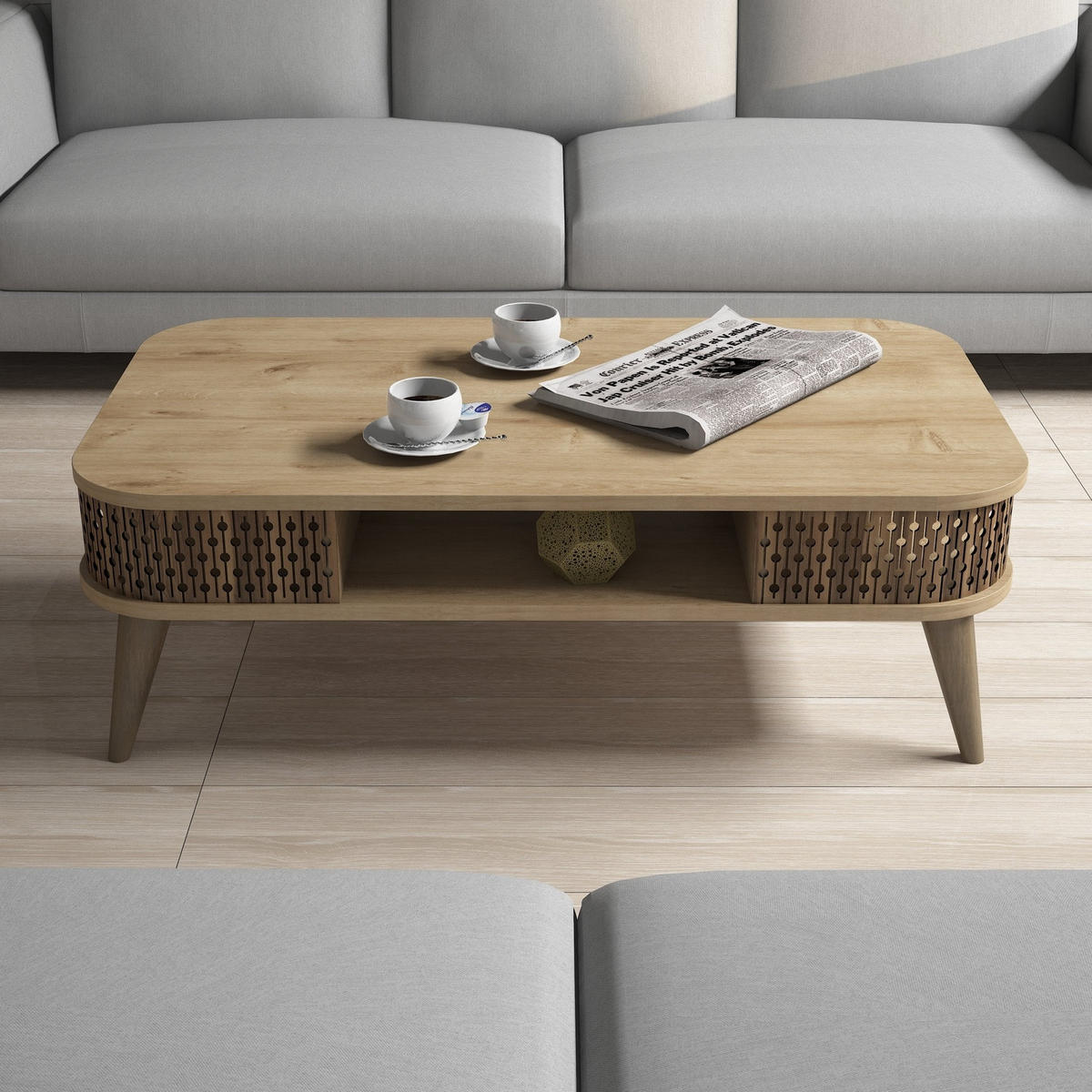 COUCHTISCH eylul Braun - Braun, Holz (105/60/34cm) - Habitat Garten