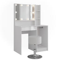 SCHMINKTISCH Sherry Weiß/Weiß Hochglanz 89.8 cm 5 Teile - Weiß Hochglanz, Holzwerkstoff (50.1cm) - Vicco