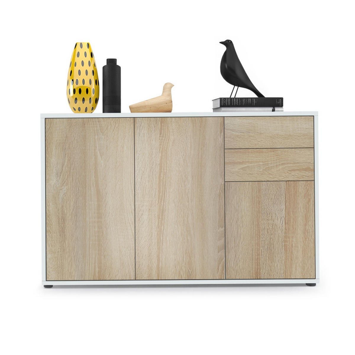 KOMMODE Ben Front in Eiche sägerau - Eiche San Remo, Holzwerkstoff (117/74/36cm) - Vladon