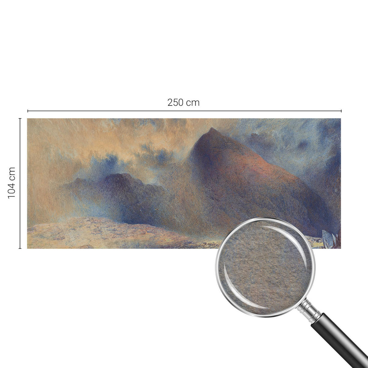 FOTOTAPETE 250x104 cm - Berglandschaft - Schwarz, Textil (250/104cm) - Wallfluent
