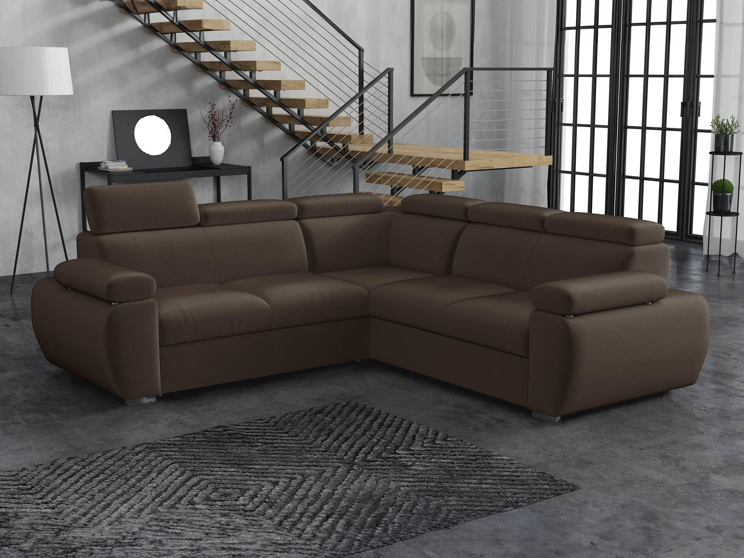 ECKSOFA Boston Maxi - Chromfarben/Braun, Holz/Textil (260/260cm) - MIRJAN24