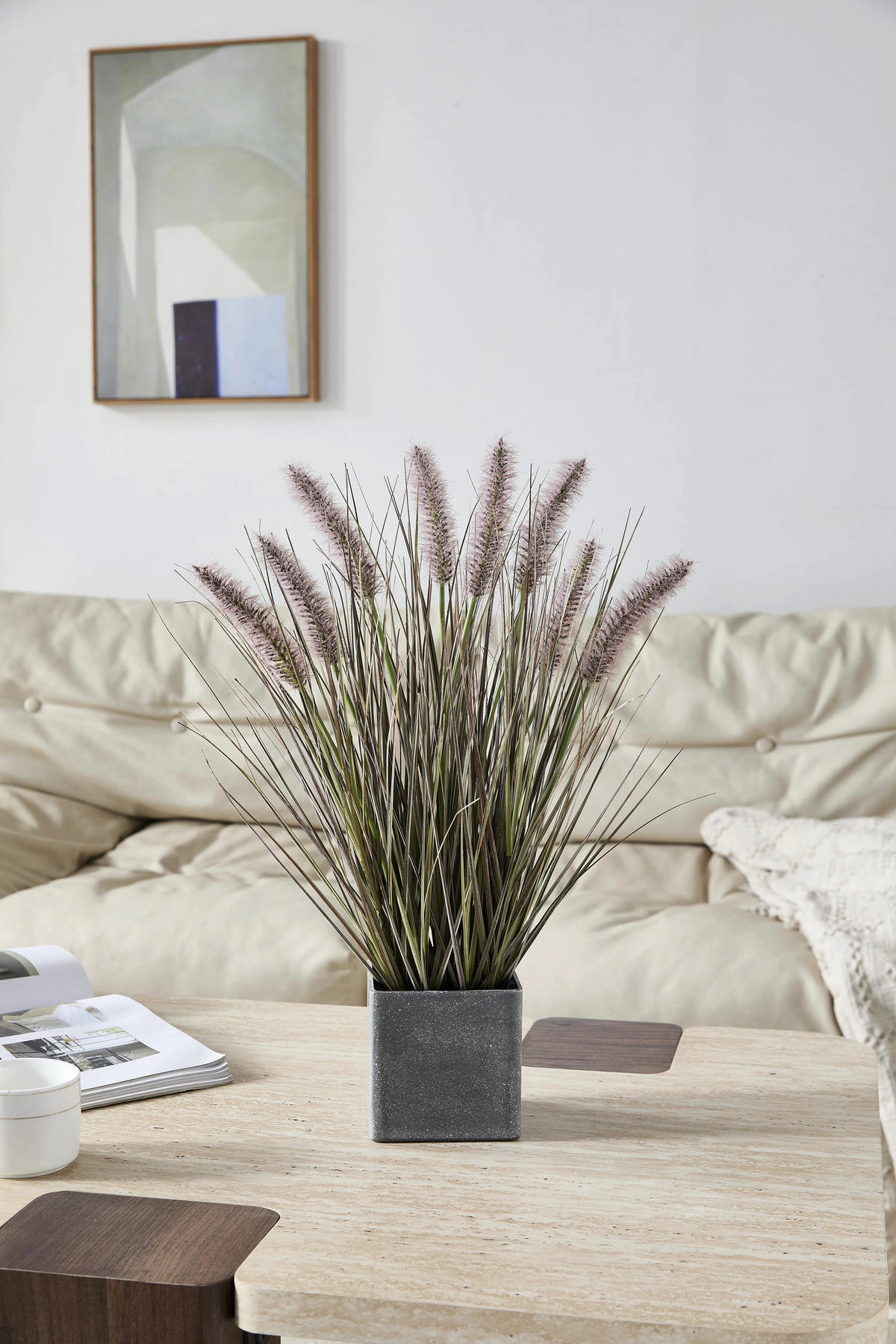 KUNSTPFLANZE Künstliches Japanisches Federborstengras– Philomène 46 cm - Grün, Kunststoff (46cm) - aplanta