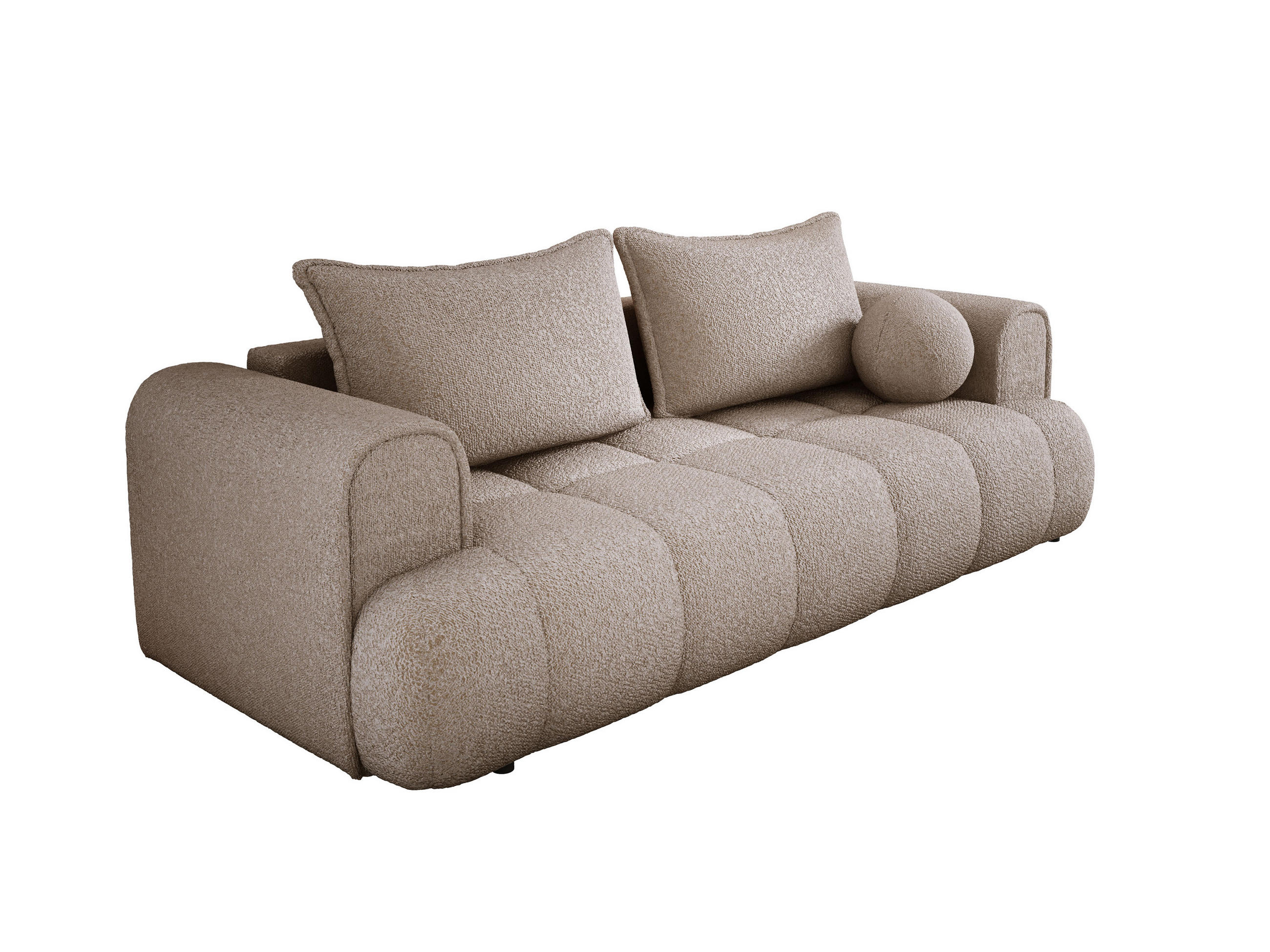 SOFA COCO SCHLAFSOFA mit Bettfunktion, Anthology Stoffbezug, 2-Sitzer, freistehend, Größe: 250x105x90 cm, Beige - Cappuccino, Holz/Textil (250/90/105cm) - DomoHome