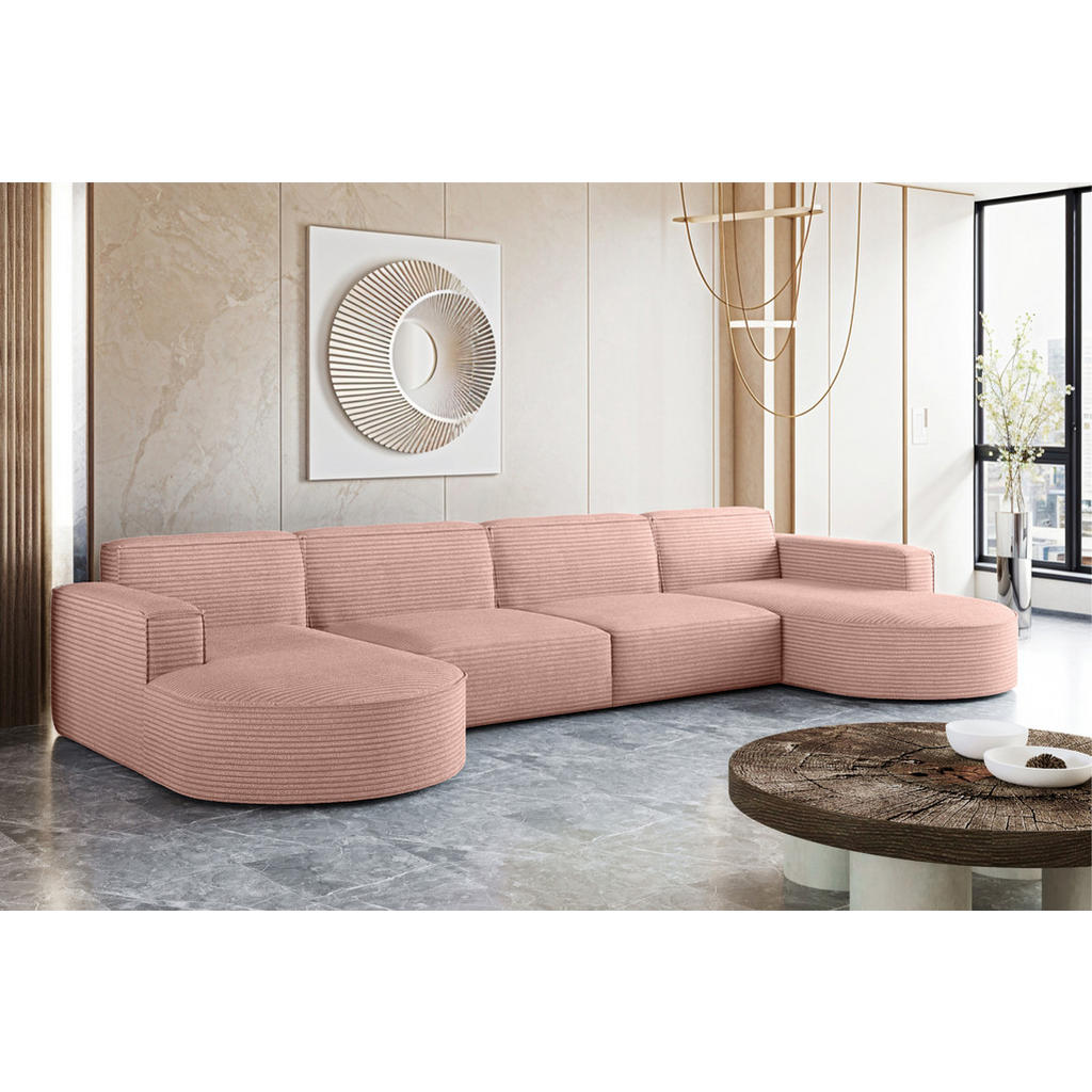 Thumbnail - Kaiser Möbel Ecksofa, Rosa, Holz, 382x165 cm, Wohnzimmer, Sofas & Couches, Wohnlandschaften, Ecksofas