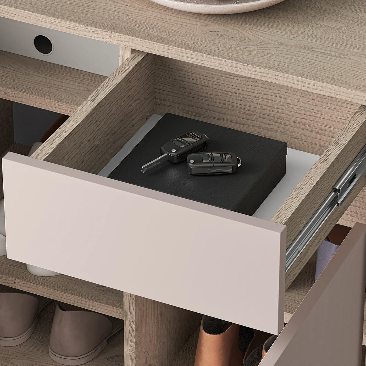 SCHUHSCHRANK Alos Kaschmir und Holz - Kaschmir, Holzwerkstoff (70/95/34cm) - Petits-meubles