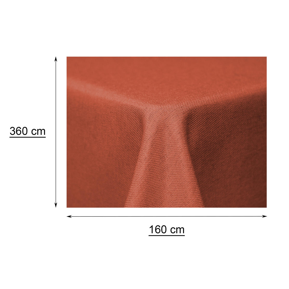 TISCHDECKE Leinenoptik 160/360 cm rechteckig Terracotta - Terracotta, Textil (160/360cm) - TiborTex