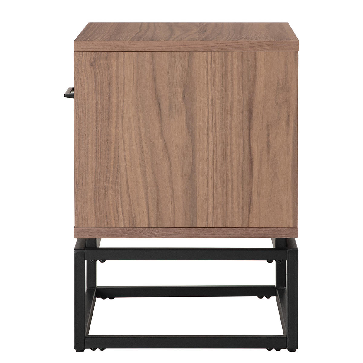 NACHTKOMMODE - Holzwerkstoff / Metall - Schwarz/Braun, Holzwerkstoff/Metall (48/55/40cm) - home24
