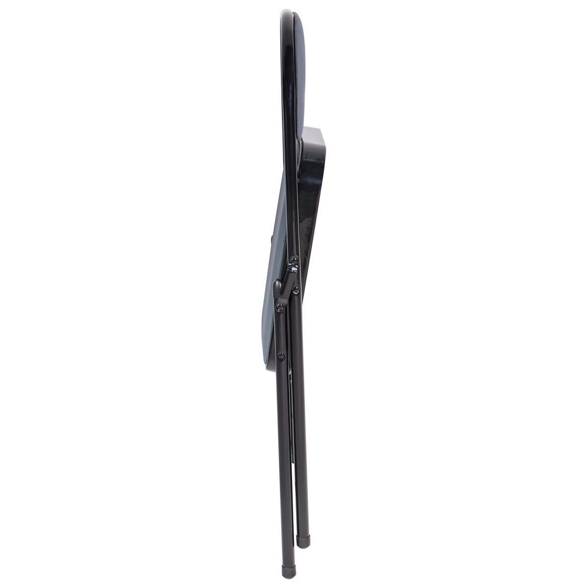 KLAPPSTUHL 4er-Set Metall Dunkelgrau/Schwarz Sparks - Dunkelgrau, Metall (45/77/47cm) - Beliani