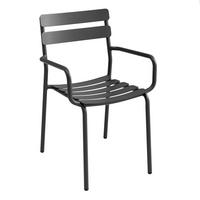 GARTENSTUHL aus Aluminium, Schwarz - Schwarz, Metall (46/84/55cm) - Oviala