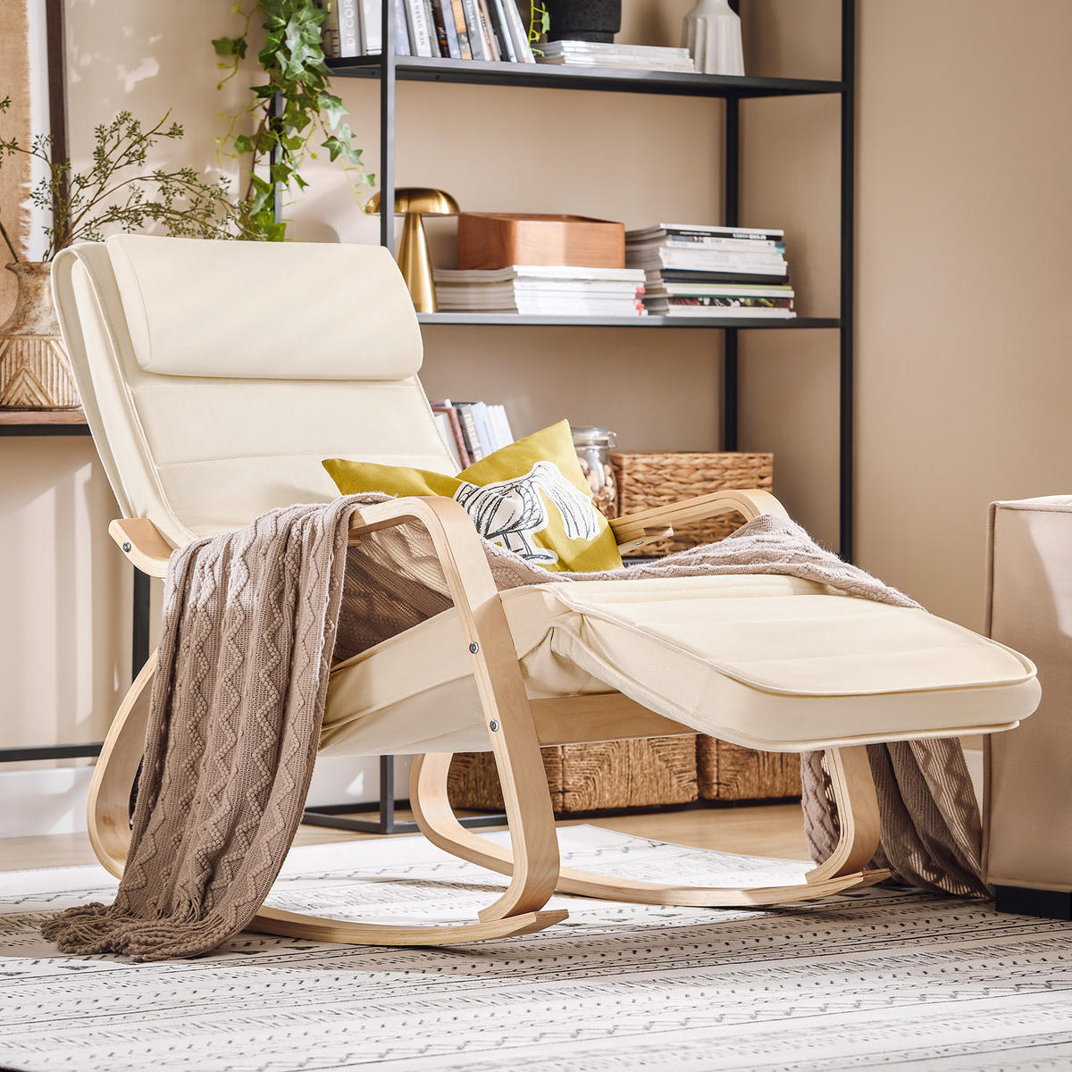 SCHAUKELSTUHL Weiß - Weiß, Holz/Textil (66/80/68cm) - SoBuy