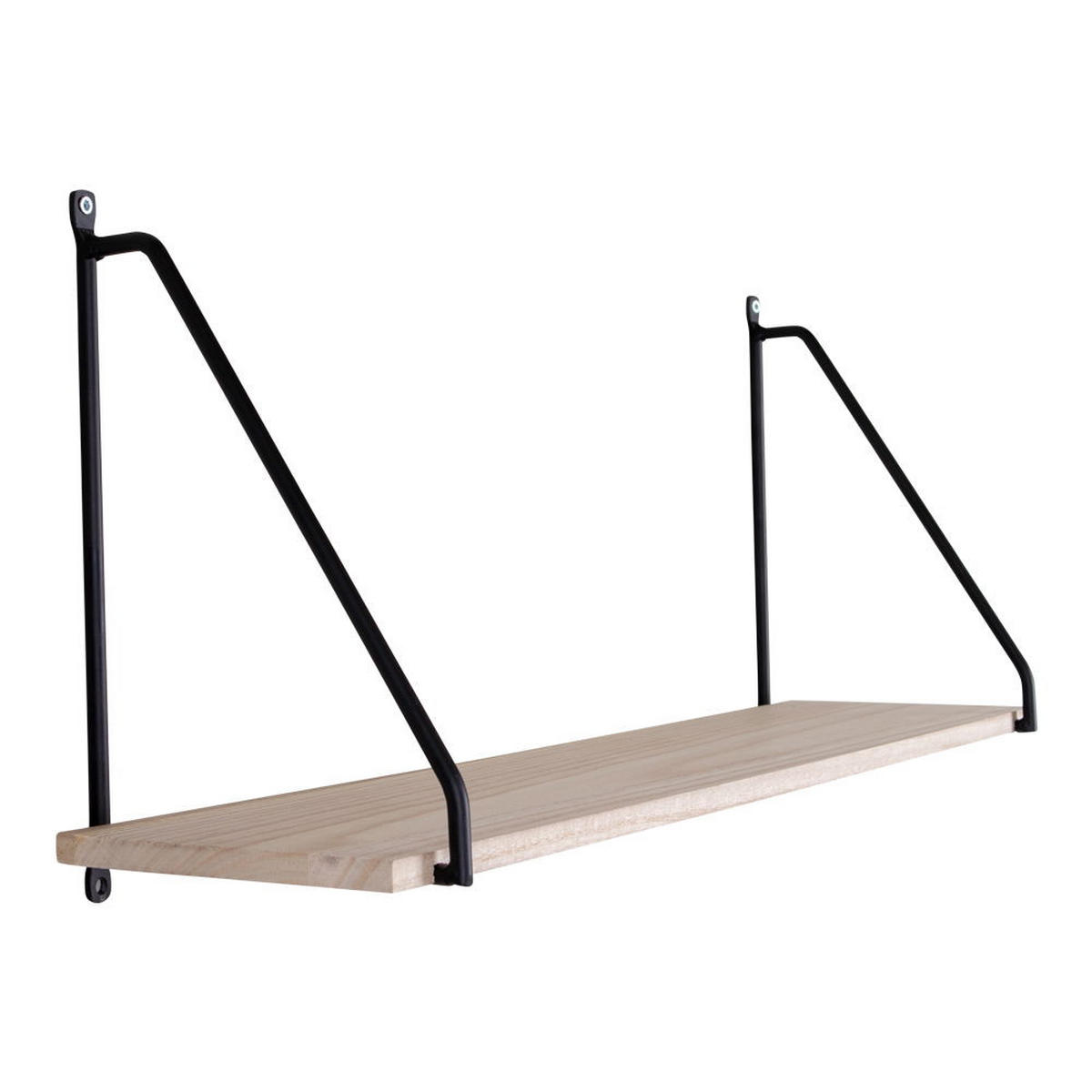 REGAL Arnhem Stahl, Holz Schwarz / Natur - Naturfarben, Holz (65/17/27cm) - tinkaro