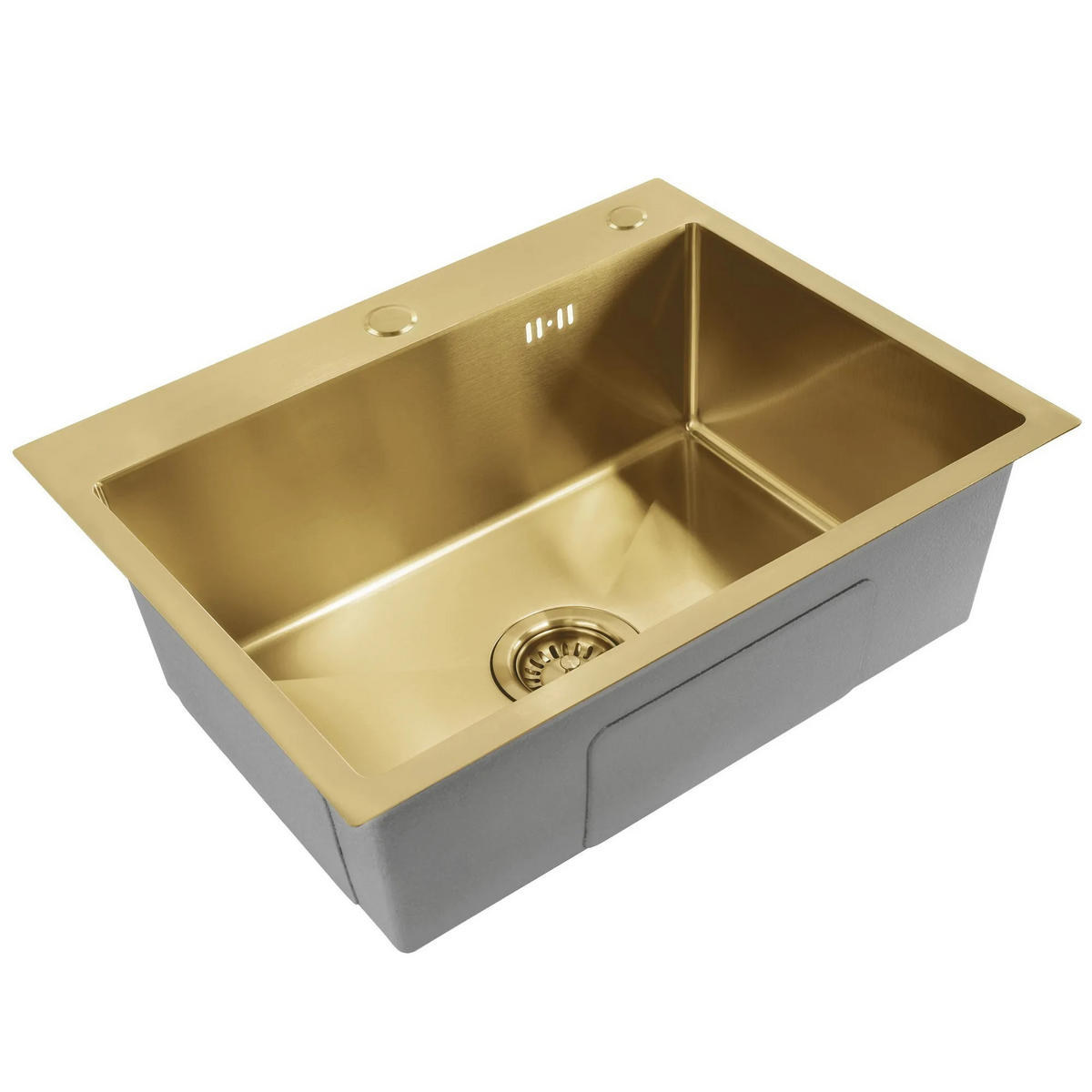 EDELSTAHLSPÜLE Rea Liam Brush Gold mit Küchenarmatur - Goldfarben, Metall (45/18.5/58cm) - REA