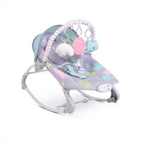 BABYWIPPE Lama grau mit Melodien, Vibration, verstellbaren Rückenlehne, Kissen, ab Geburt - Grau, Metall - Moni