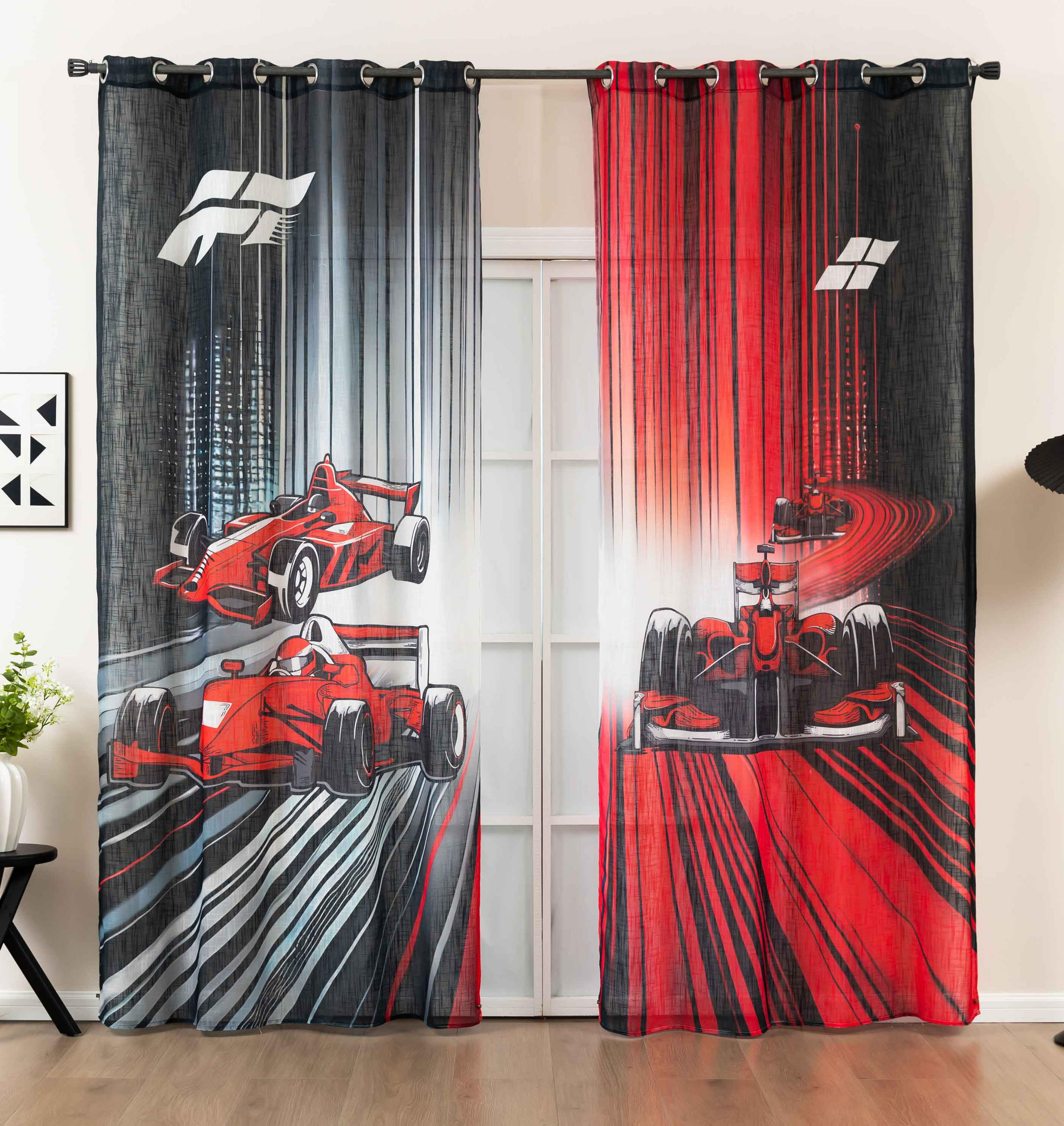 VORHANG 2ER SET SEOUL HxB 245x140 cm Racing - Rot, Textil (140/245cm) - Gardinenbox