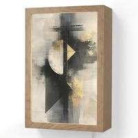 NÁSTĚNNÁ LAMPA Abstraktní - černá - barva - moderní 20x30 cm - šedá, kompozitní dřevo (20/30/8cm) - OnlyWow