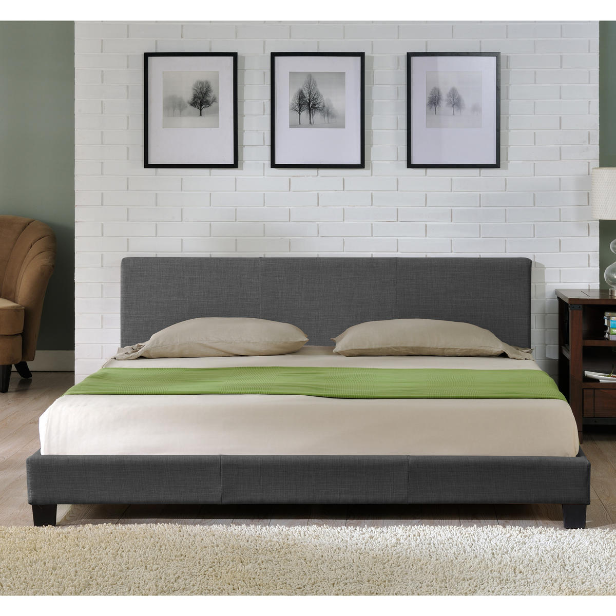 POLSTERBETT Skagen - Dunkelgrau, Textil (140/200cm) - Corium