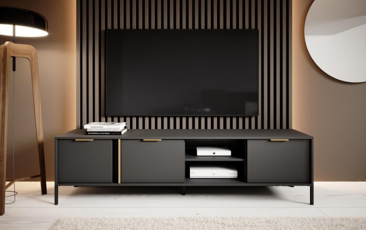 TV-LOWBOARD Anthrazit LARYSA F - Graphitfarben, Holzwerkstoff (202.9/53.4/39.5cm) - Sepro Meble