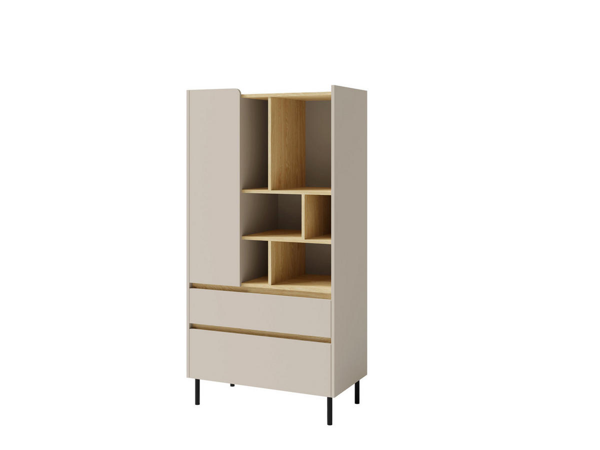 BÜCHERREGAL MURO 80x40x165 cm, Regal Beige - Beige, Holzwerkstoff (80/165/40cm) - MASSENO