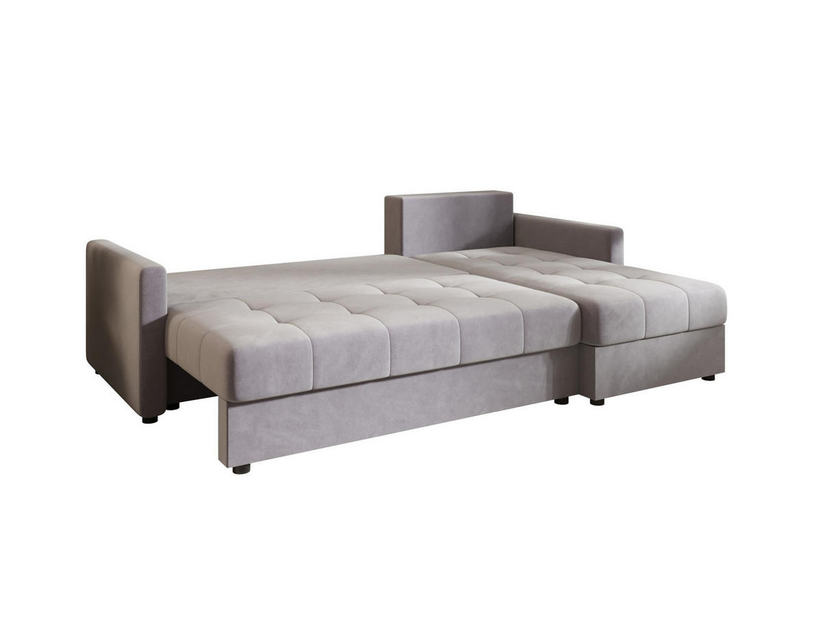 ECKSOFA MOS L BIS Itaka 50 Rechts mit Schlaffunktion - Grau, Textil (220/143cm) - Bedante