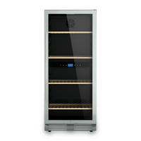 WEINKÜHLSCHRANK CAVCED149 Schwarz und Silber, 149 Flaschen , Kapazität 325L, 2 Temperaturzonen, Edelstahl, Anti-UV, LED - Schwarz, Metall (59.5/140/69.5cm) - Les Petits Champs