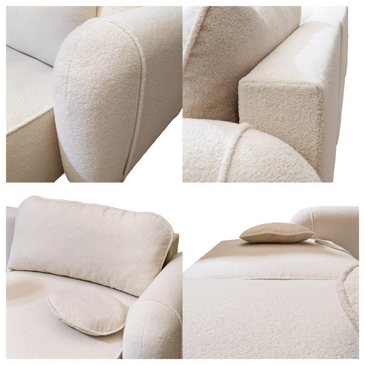 ECKSOFA SIGMA mit Schlaffunktion und Bettkasten, Stoff Beige - Beige, Textil (280/178cm) - Idohome