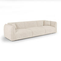 SOFA LUSH Gemusterter Samt Creme 235cm - Creme, Textil (235/72.5/90cm) - Premium Interiors