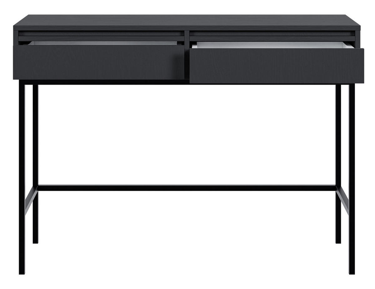 SCHMINKTISCH Evo Schwarz mit Metallgestell 110 cm - Anthrazit/Schwarz, Holzwerkstoff/Metall (38.4/110/79cm) - Selsey