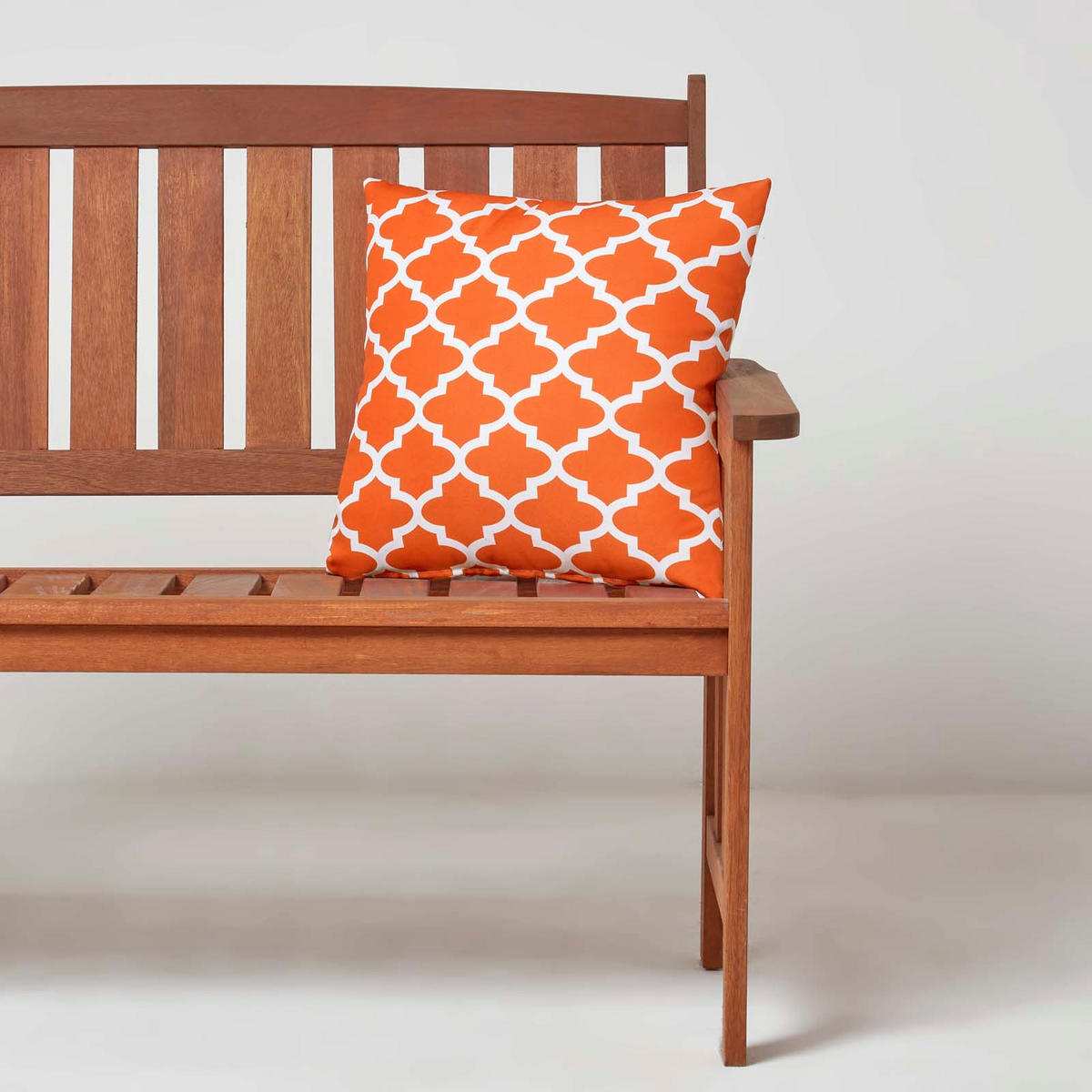 OUTDOOR-KISSEN NOLA 2er-Set 45/45 cm – orange gemustert - Orange, Textil (45/45cm) - Homescapes